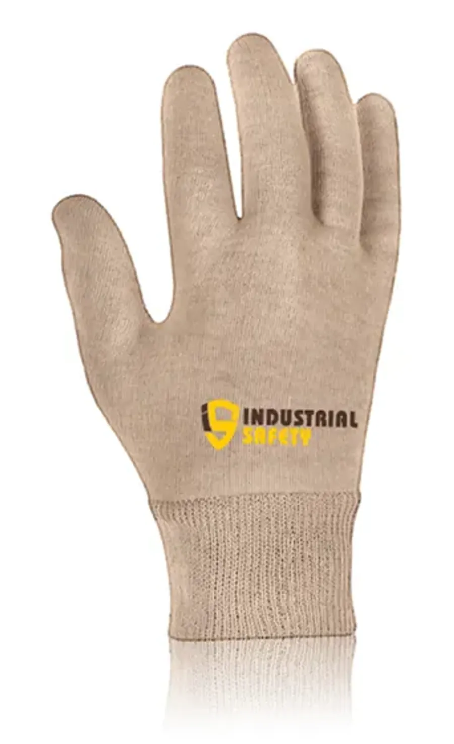 IS-6015 Interlock Natural Gloves Reversible with Knitted Wrist