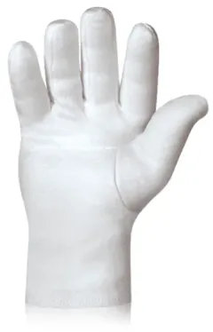 Interlock White Bleached Gloves Forchette Style Double Palm