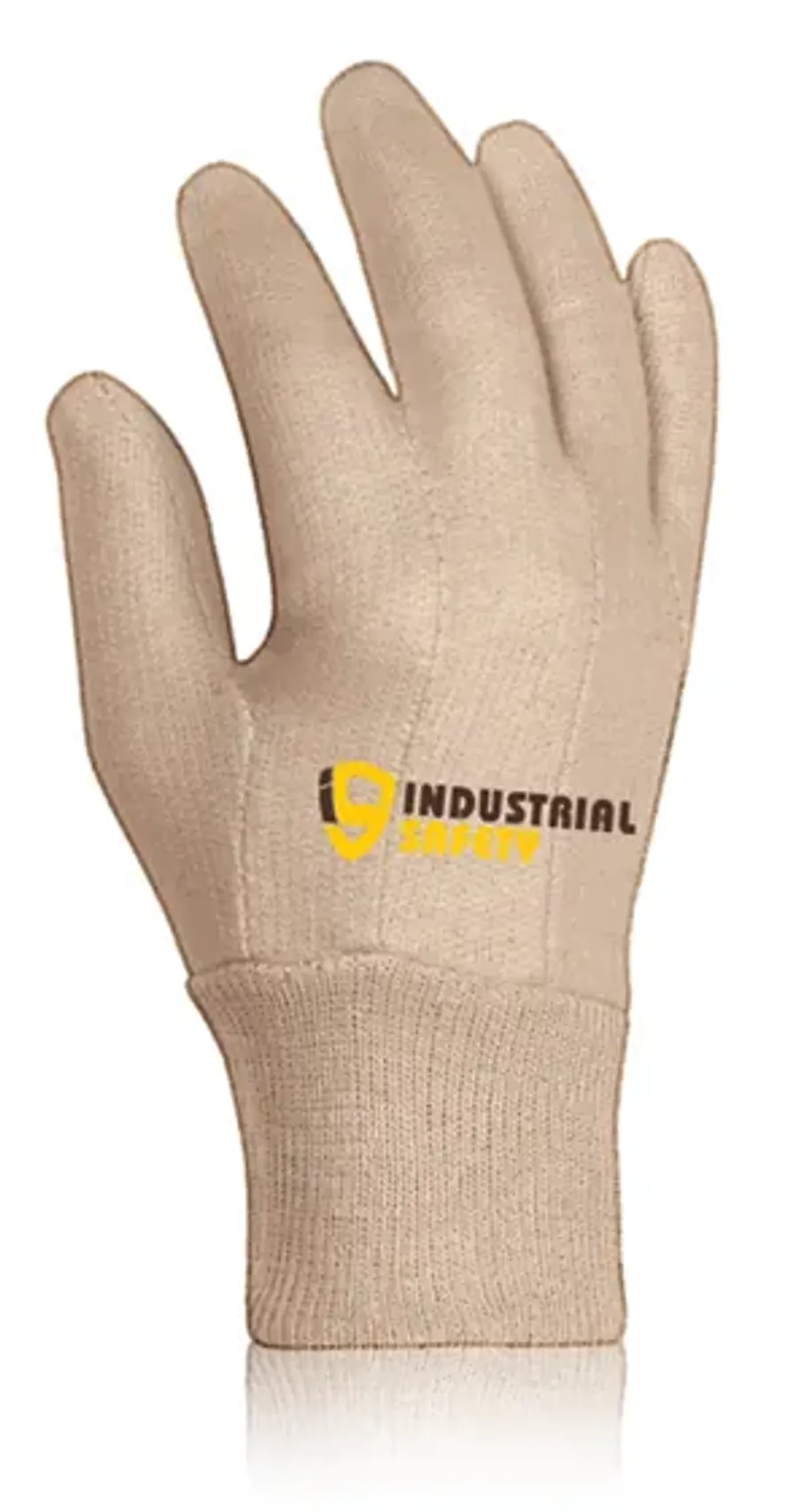IS-6072 Jersey Natural Gloves Straight Thumb Knitted Wrist